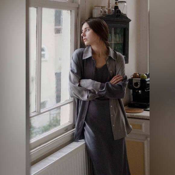 NWOT Free People Silky Samantha Patchwork Button Down - Picture 8 of 11